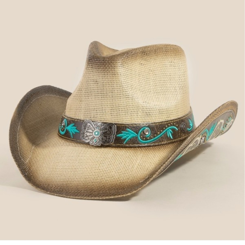 Western Butterfly Concho Detail Cowboy‎ Hat